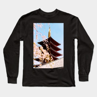 Japan - 'Sakura Temple' Long Sleeve T-Shirt